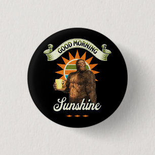 Funny Bigfoot Coffee Morning Humour 3 Cm Round Badge