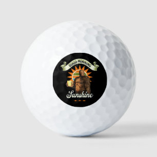 Funny Bigfoot Coffee Morning Humour Golf Balls