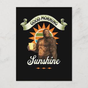 Funny Bigfoot Coffee Morning Humour Postcard