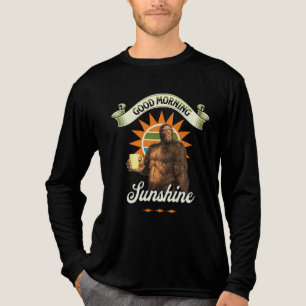 Funny Bigfoot Coffee Morning Humour Tri-Blend Shirt