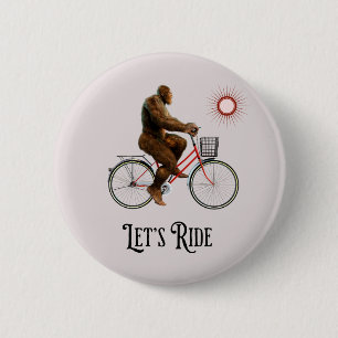 Funny Bigfoot Cycling Adventure Retro 6 Cm Round Badge