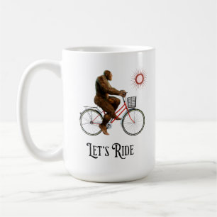 Funny Bigfoot Cycling Adventure Retro Coffee Mug