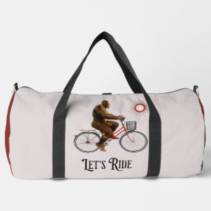 Funny Bigfoot Cycling Adventure Retro Duffle Bag