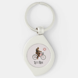 Funny Bigfoot Cycling Adventure Retro Key Ring
