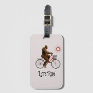Funny Bigfoot Cycling Adventure Retro Luggage Tag