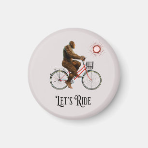 Funny Bigfoot Cycling Adventure Retro Magnet