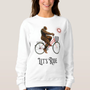 Funny Bigfoot Cycling Adventure Retro Sweatshirt