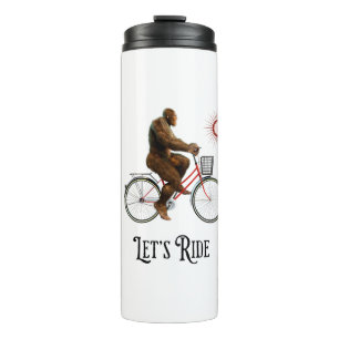 Funny Bigfoot Cycling Adventure Retro Thermal Tumbler
