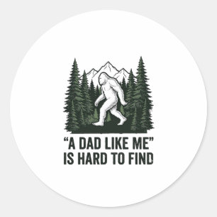 Funny Bigfoot Dad Vintage Forest Shirt Design_1 Classic Round Sticker