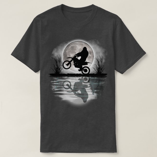 Funny Bigfoot Dirt Bike Rider Supercross Motocross T-Shirt (Design Front)