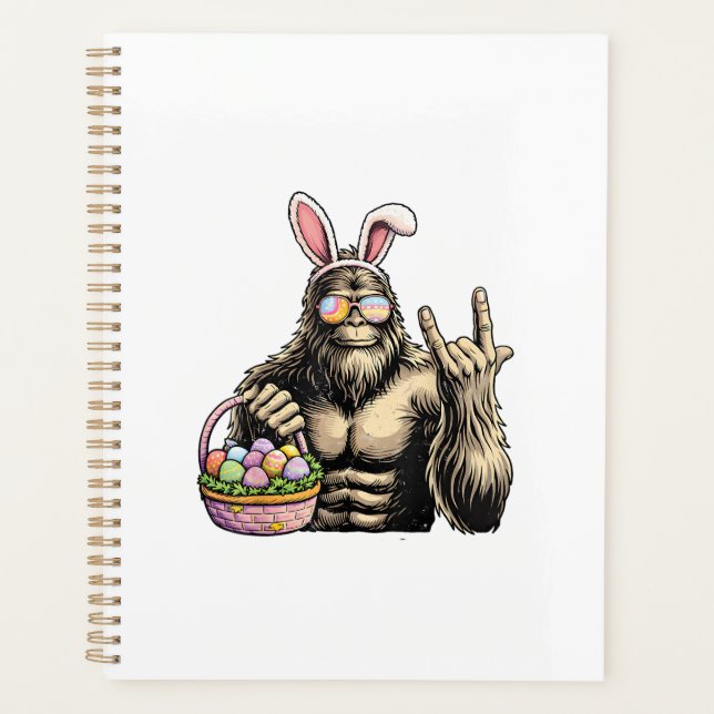 Funny Bigfoot Easter Egg Rock Sasquatch Easter Day Planner (Front)