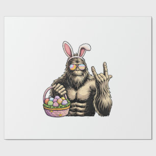 Funny Bigfoot Easter Egg Rock Sasquatch Easter Day Wrapping Paper
