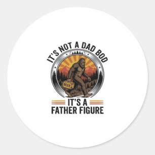 Funny Bigfoot Father Figure Beer Vintage T-Shirt D Classic Round Sticker
