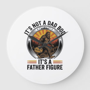 Funny Bigfoot Father Figure Beer Vintage T-Shirt D Large Clock