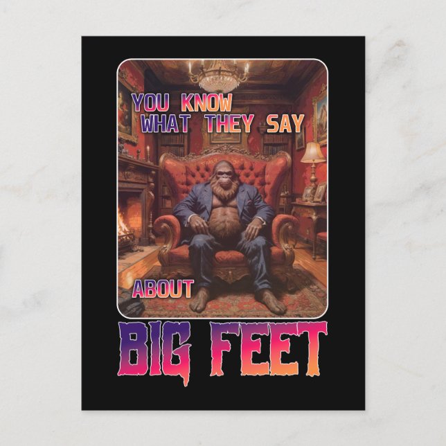 Funny Bigfoot Feet Meme Postcard (Front)
