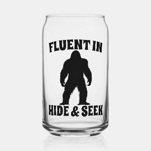 Funny Bigfoot - Fluent in Hide and Seek Can Glass