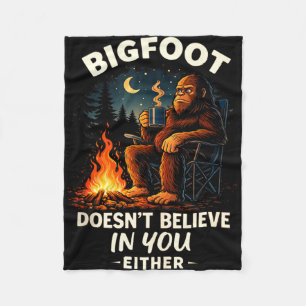 Funny bigfoot for men & women camping hiking fleece blanket