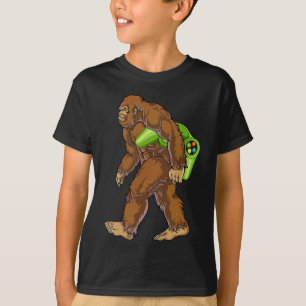 Funny Bigfoot Gamer Sasquatch Video Games Men Boys T-Shirt
