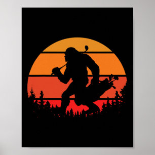 Funny Bigfoot Golf Retro Sasquatch Playing Golf  Poster
