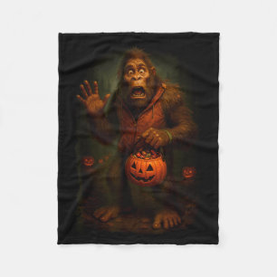 Funny Bigfoot Halloween  Fleece Blanket