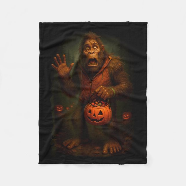 Funny Bigfoot Halloween  Fleece Blanket (Front)