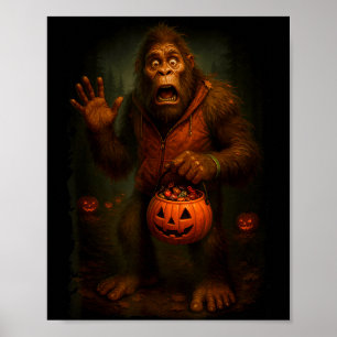 Funny Bigfoot Halloween Poster