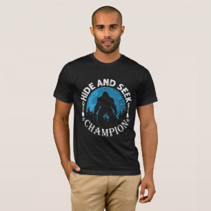 funny Bigfoot Hide And Seek Champion T-Shirt