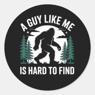 Funny Bigfoot Hiking Sasquatch Humor Men Classic Round Sticker