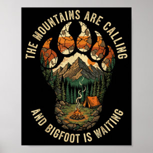 Funny Bigfoot Hiking Team Sasquatch Camng Nature Poster