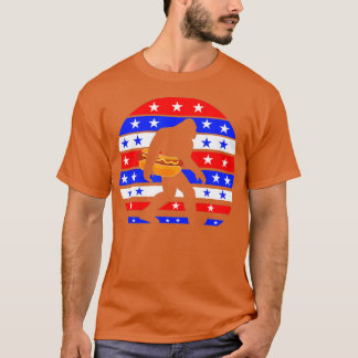 Funny BigFoot Hot Dog American Flag T-Shirt