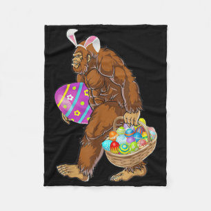 Funny Bigfoot Hunting Easter Eggs  Fleece Blanket