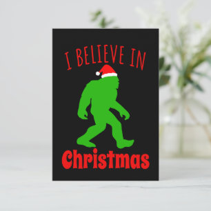 Funny Bigfoot I Believe In Christmas Thank You Card