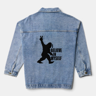 Funny Bigfoot-I Believe in Myself Denim Jacket