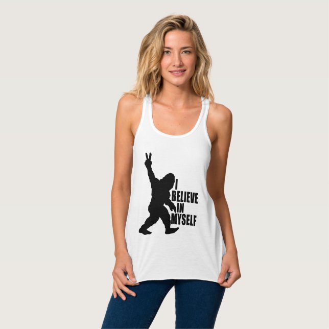 Funny Bigfoot-I Believe in Myself   Singlet (Front Full)