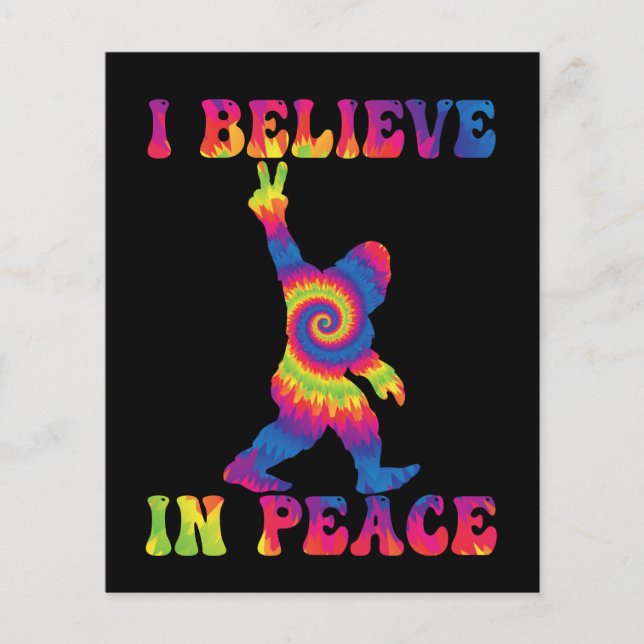 Funny Bigfoot I Believe In Peace  (Front)
