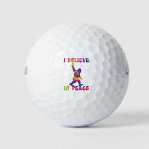 Funny Bigfoot I Believe In Peace Golf Balls