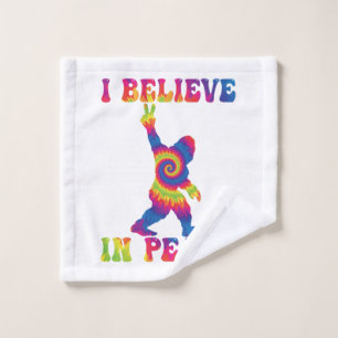 Funny Bigfoot I Believe In Peace Wash Cloth