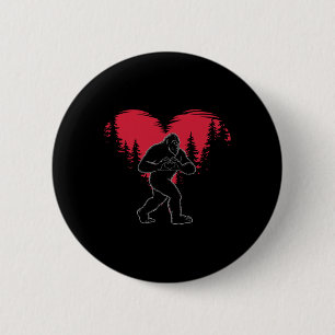 Funny Bigfoot In Love Heart Happy Valentine's Day 6 Cm Round Badge