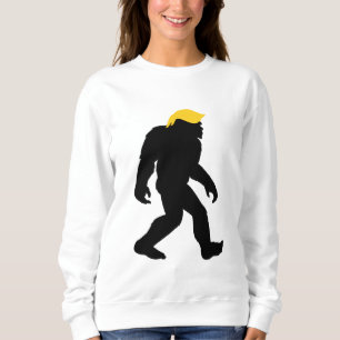 Funny Bigfoot in Trump Yellow Hair 2024 Elections Sweatshirt