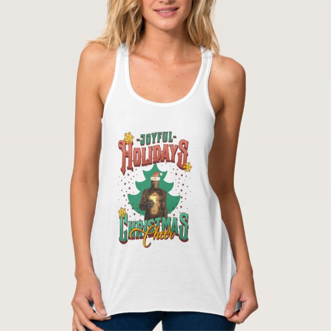 Funny Bigfoot - Joyful Holidays Christmas Cheer Singlet (Front)
