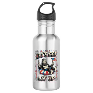 Funny Bigfoot Let’s Get Lit Up Patriotic 532 Ml Water Bottle