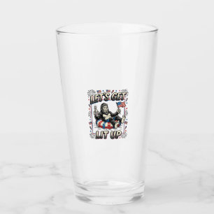 Funny Bigfoot Let’s Get Lit Up Patriotic Glass