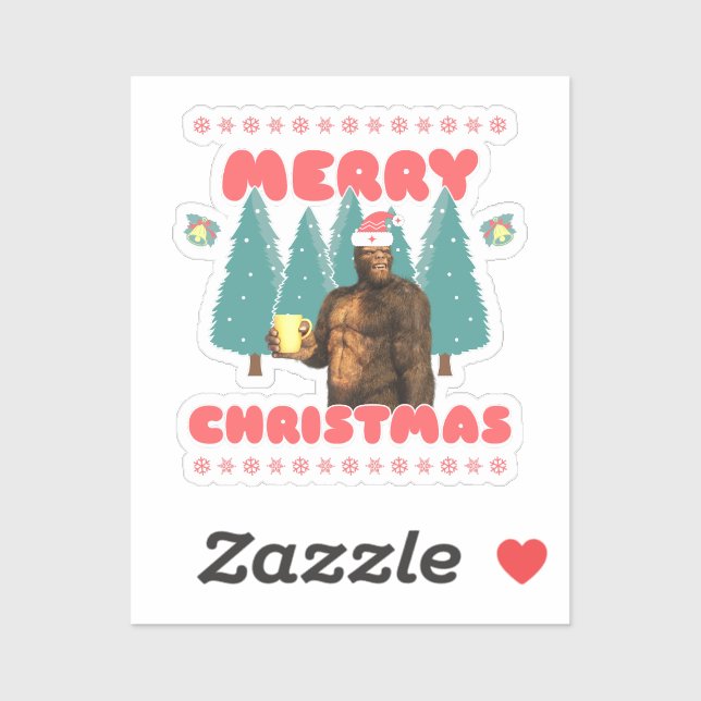 Funny Bigfoot - Merry Christmas (Sheet)