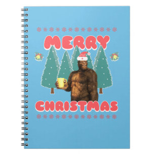 Funny Bigfoot - Merry Christmas Notebook