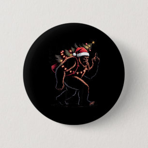 Funny Bigfoot Middle Finger Christmas Sasquatch An 6 Cm Round Badge