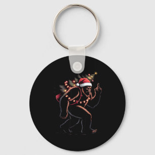 Funny Bigfoot Middle Finger Christmas Sasquatch An Key Ring