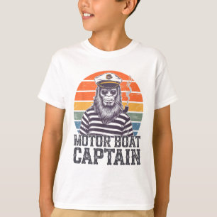 Funny Bigfoot Motor Boat Captain T-Shirt