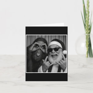 Funny Bigfoot Photobooth With Santa Christmas Xmas Card