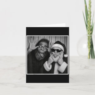 Funny Bigfoot Photobooth With Santa Christmas Xmas Card