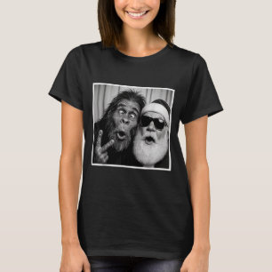 Funny Bigfoot Photobooth With Santa Christmas Xmas T-Shirt
